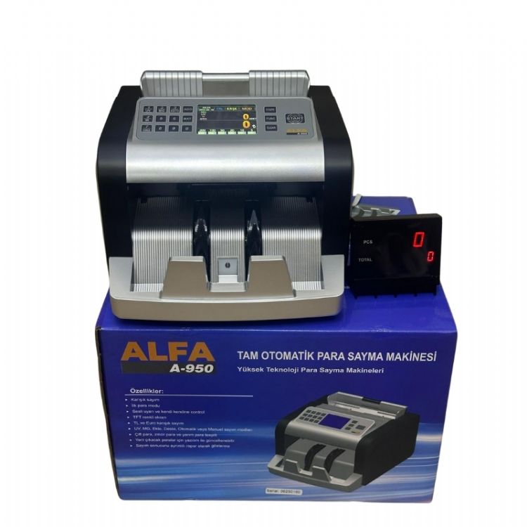Alfa A-950 Para Sayma Makinesi | ₺ / Euro Karışık Sayım & Sahte Tespit